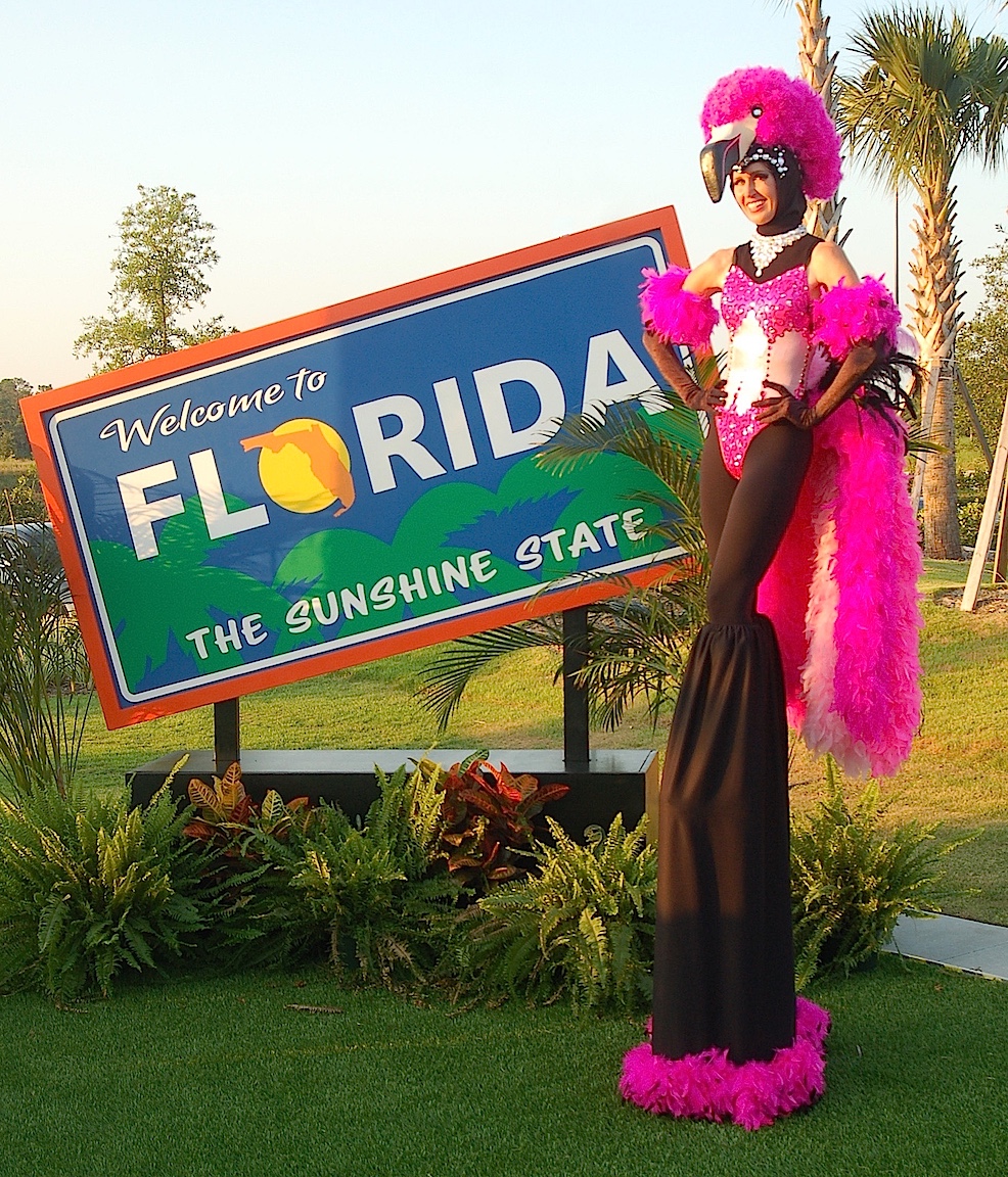 FLAMINGO PINK STILT WALKER by STILT PROS