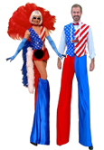 STILT PROS USA SHOWGIRL AND YANKEE DOODLE BOY