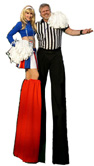 CHEERLEADER AND REFEREE STILT WALKERS BY STILT PROS