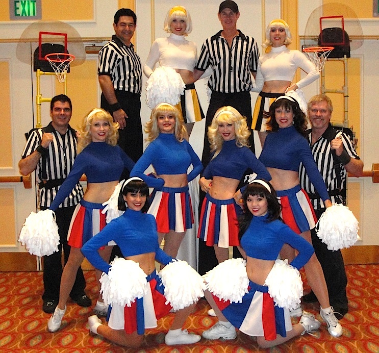cheerleaders and referees